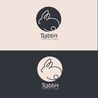 minimal kreativ linje konst logotyp av kanin abstrakt kanin logotyp vektor