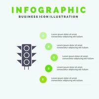 verkehrszeichen licht straße infografiken präsentationsvorlage 5 schritte präsentation vektor