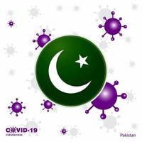 bete für pakistan covid19 coronavirus typografie flagge bleib zu hause bleib gesund achte auf deine eigene gesundheit vektor