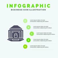 Bank bank internet låsa säkerhet fast ikon infographics 5 steg presentation bakgrund vektor