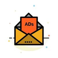 Anzeige Werbung E-Mail-Briefpost abstrakte flache Farbsymbolvorlage vektor