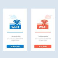 hotell wiFi service enhet blå och röd ladda ner och köpa nu webb widget kort mall vektor