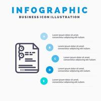 fil dokumentera skola utbildning linje ikon med 5 steg presentation infographics bakgrund vektor