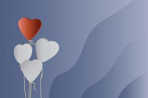 trevlig lutning bakgrund tapet med färgrik kärlek eller hjärta formad ballonger vektor