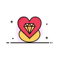 Diamant Liebe Herz Hochzeit Geschäft flache Linie gefüllt Symbol Vektor Banner Vorlage