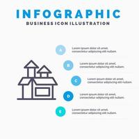 förvaltning metod prestanda produkt linje ikon med 5 steg presentation infographics bakgrund vektor