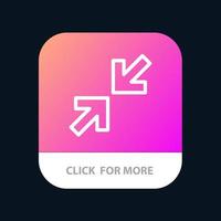 Pfeile Pfeil Zoom Mobile App-Schaltfläche Android- und iOS-Linienversion vektor