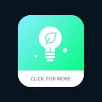 ökologie umwelt grüne idee mobile app-schaltfläche android- und ios-glyphenversion vektor