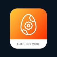 Egg Easter Flower Mobile App-Schaltfläche Android- und iOS-Linienversion vektor