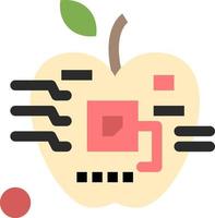 äpple artificiell biologi digital elektronisk platt Färg ikon vektor ikon baner mall