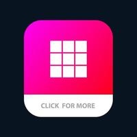 utfodra Galleri Instagram uppsättningar mobil app knapp android och ios glyf version vektor