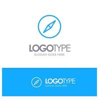 Instagram kompass navigering blå översikt logotyp med plats för Tagline vektor