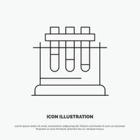 Labortest Chemie Wissenschaft Vektor Liniensymbol