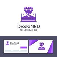 kreative visitenkarte und logo-vorlage brillante diamant-juwelenhotel-vektorillustration vektor
