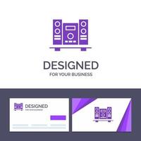 kreativ företag kort och logotyp mall bashögtalare högt högtalare musik vektor illustration