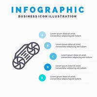 Symbol für Radiomusiktechnologie mit 5 Schritten Präsentation Infografiken Hintergrund vektor