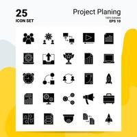 25 Projektplanungs-Icon-Set 100 bearbeitbare eps 10-Dateien Geschäftslogo-Konzeptideen solides Glyphen-Icon-Design vektor