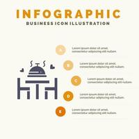 Abendessen Liebe Hochzeit Platte solide Symbol Infografiken 5 Schritte Präsentationshintergrund vektor