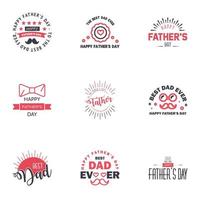 Happy Fathers Day Greeting Card 9 schwarz und rosa Happy Fathers Day Card Vintage Retro Type Font editierbare Vektordesign-Elemente vektor