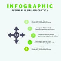 pil Karta plats navigering fast ikon infographics 5 steg presentation bakgrund vektor