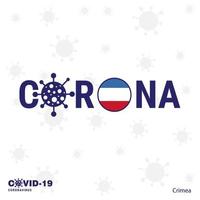 crimea coronavirus typografi covid19 Land baner stanna kvar Hem stanna kvar friska ta vård av din egen hälsa vektor