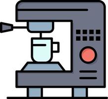 kaffe elektrisk Hem maskin platt Färg ikon vektor ikon baner mall