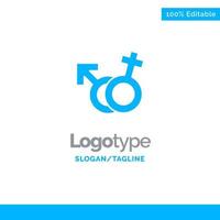 kön symbol manlig kvinna blå företag logotyp mall vektor