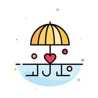försäkring paraply säkra kärlek abstrakt platt Färg ikon mall vektor
