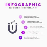 magnet locka till sig lockar verktyg infographics presentation mall 5 steg presentation vektor