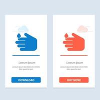 Reinigung Handseife waschen blau und rot herunterladen und jetzt kaufen Web-Widget-Kartenvorlage vektor
