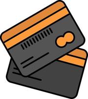 Kreditkarte Visitenkarten Kreditkarte finanzieren Geld einkaufen flache Farbe Symbol Vektor Symbol Banner Vorlage