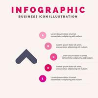 Pfeil Pfeile nach oben Zeichen festes Symbol Infografiken 5 Schritte Präsentationshintergrund vektor