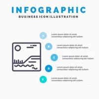 Bildbild Kanada Liniensymbol mit 5 Schritten Präsentation Infografiken Hintergrund vektor