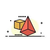 3D-Modell 3D-Box Dreieck Geschäft flache Linie gefüllt Symbol Vektor Banner Vorlage