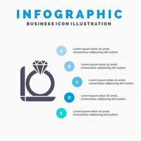 ring diamant geschenkbox infografiken präsentationsvorlage 5 schritte präsentation vektor