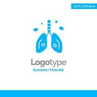 förorening cancer hjärta lunga organ blå fast logotyp mall plats för Tagline vektor