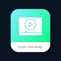 Video Play Online Marketing Mobile App Schaltfläche Android und iOS Glyph-Version vektor
