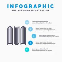 Dokument Bildungsdateien Liniensymbol mit 5 Schritten Präsentation Infografiken Hintergrund vektor