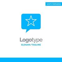 Chat-Lieblingsnachricht Star Blue Solid Logo-Vorlage Platz für Slogan vektor