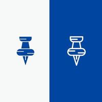 Bildungsstift Markierungslinie und Glyphe solides Symbol blaues Banner Linie und Glyphe solides Symbol blaues Banner vektor