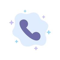 Anruf eingehendes Telefon blaues Symbol auf abstraktem Wolkenhintergrund vektor