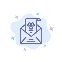 E-Mail-Umschlag-Gruß-Einladung blaues Symbol auf abstraktem Wolkenhintergrund vektor