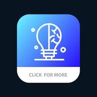 Bulb Idea Science Mobile App-Schaltfläche Android- und iOS-Linienversion vektor