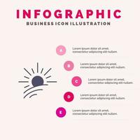 helligkeit licht sonne frühling solide symbol infografiken 5 schritte präsentation hintergrund vektor