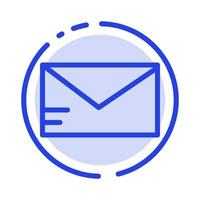 mail e-mail schule blau gepunktete linie liniensymbol vektor