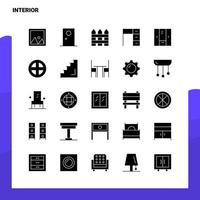 25 interiör ikon uppsättning fast glyf ikon vektor illustration mall för webb och mobil idéer för företag företag