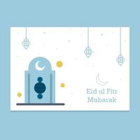 eid mubarak grußkartenillustration vektor