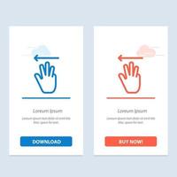 Hand Hand-Cursor oben links blau und rot Jetzt herunterladen und kaufen Web-Widget-Kartenvorlage vektor