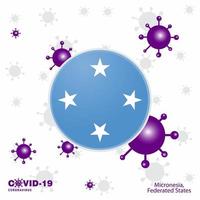 be för mikronesiafedererade stater covid19 coronavirus typografi flagga stanna kvar Hem stanna kvar friska ta vård av din egen hälsa vektor