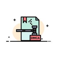 Business Copyright digitale dmca-Datei Geschäft flache Linie gefüllt Symbol Vektor Banner Vorlage